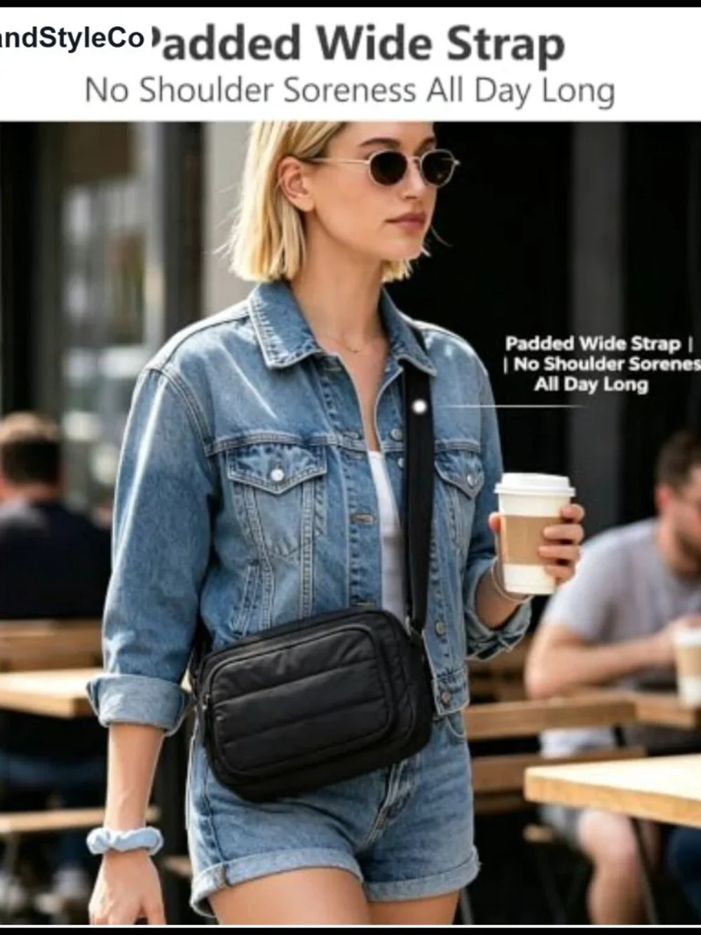 Puffy Quilted Nylon Crossbody Bag with RFID Wallet Slots, Adjustable Strap